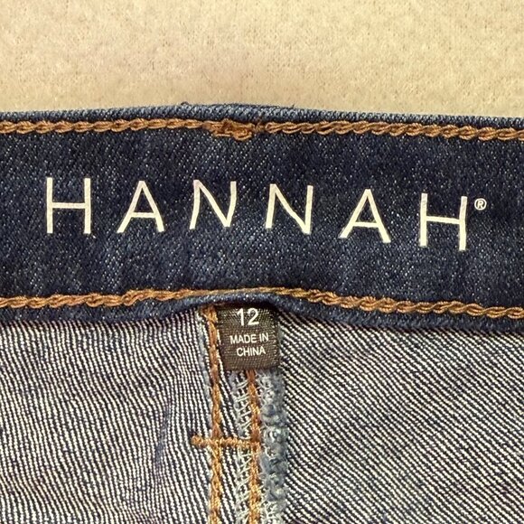 Hannah Women's Embellished Sequins Mid Rise Stretch Skinny Blue Jeans Size 12 - Picture 6 of 11